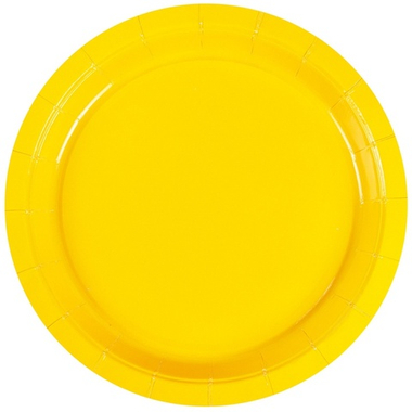 Тарелки бумажные в желтом цвете, 17 см/ 23 см, 6 шт