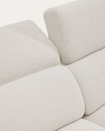 2-местный диван Aurum из шенилла цвета экрю и бежевого металла 210 см