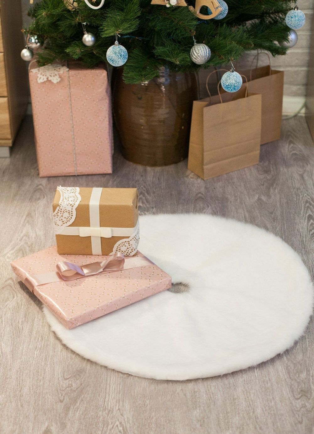 юбка под елку / меховой коврик под елку