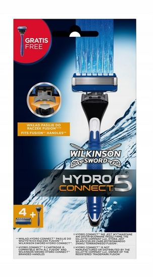 Бритва Wilkinson Sword Hydro 5 Connect (совместима с Gillette Fusion) 1 + 4 кассеты