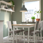 Стол и 4 стула - PINNTORP / STEFAN IKEA/ ПИННТОРП / СТЕФАН ИКЕА,  125х75   см, белый/ под беленый дуб / серый