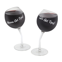Набор бокалов tipsy wine glass pair, 355 мл