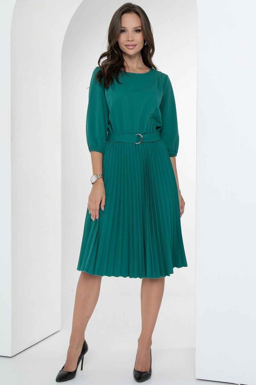 Платье Идеальный силуэт (гофре, верде) Diolche (Акция)