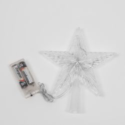 ULD-H1515-010-STB-2AA WARM WHITE STAR-2 Украшение светодиодное для ёлки Звезда-2. 15см. на батарейках не в-к. 10 светодиодов. Теплый белый свет. Прозрачный провод. TM Uniel.