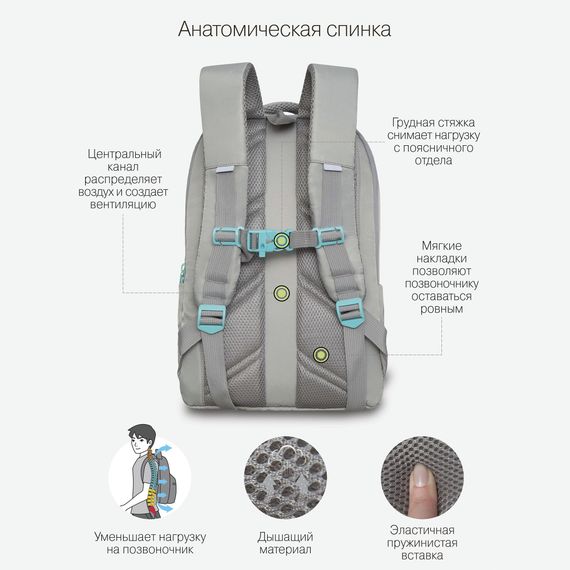 Çanta \ Bag \ RG-367-3 Рюкзак школьный (/2 серый)