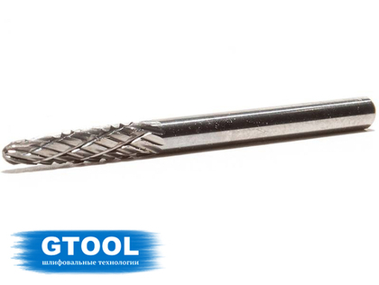Борфреза GTOOL форма F парабола с закругленной головкой, диаметр головки 3мм
