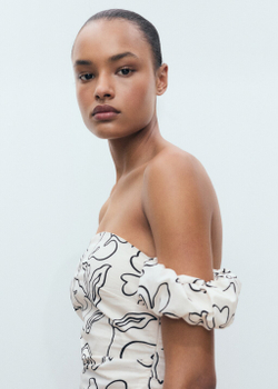 Платье с цветочным принтом без бретелей