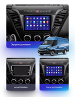 Магнитола для Iveco Daily 3 2014+ (рамка под кожу) - Teyes CC3L монитор 9" IPS на Android 10, 8-ядер, CarPlay, 4G SIM-слот