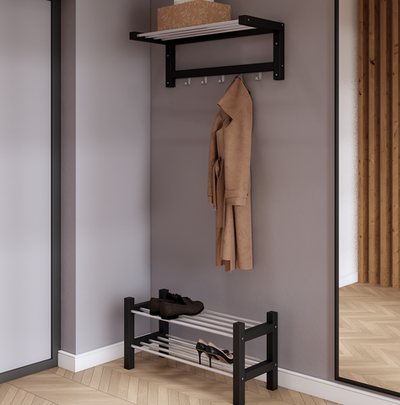 Обувница/Этажерка для обуви МИЧА (ЧУСИГ), 82х31х39 см, черный