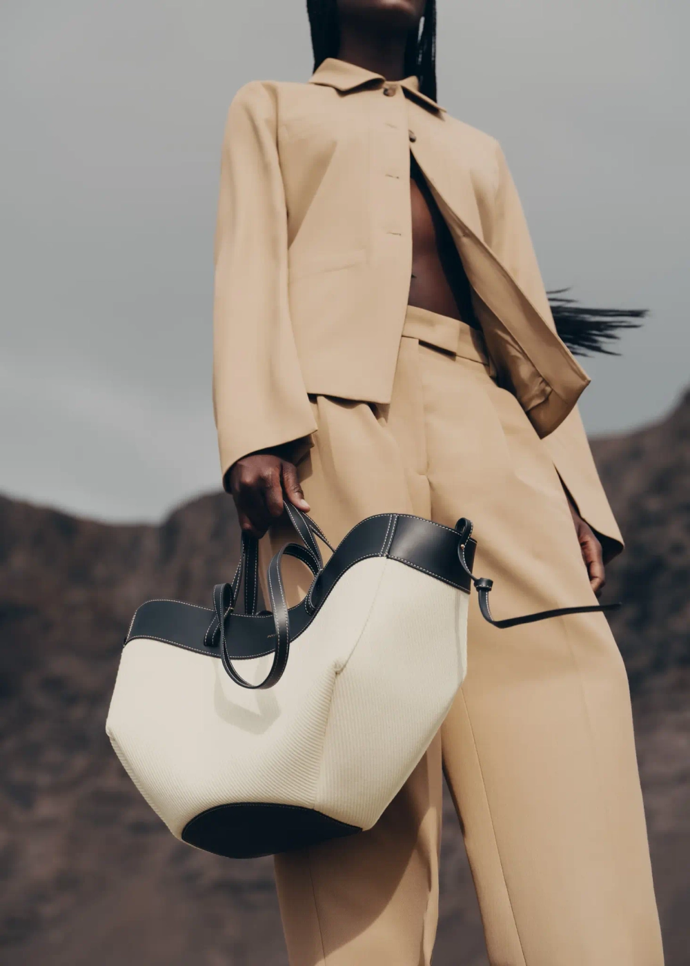 POLENE СУМКА CYME, ЧЕРНЫЙ КАНВАС