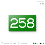 Номер на дверь 258, табличка на дверь для офиса, квартиры, кабинета, аудитории, склада, зеленая 120х70 мм, Айдентика Технолоджи
