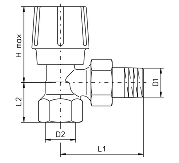 Вентиль ручной Oventrop HR 1190506 3/4" угловой для радиаторов
