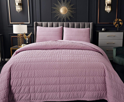 Покрывало 230х250 и 2 наволочки 50х70 Sofi De MarkO Ирма пудра