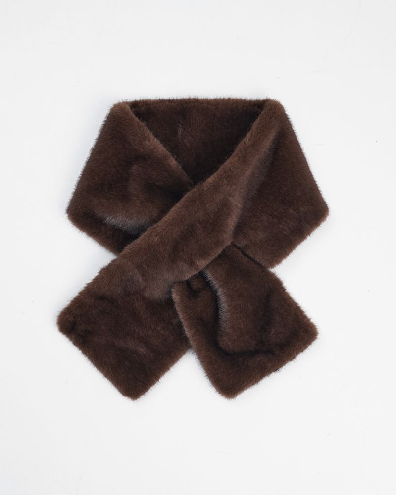 Шарф из искусственного меха норки коричневый