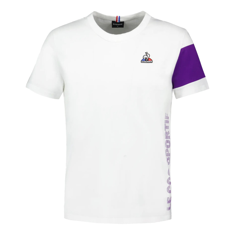 Мужское теннисное поло Le Coq Sportif N°1 T-Shirt - White, Violet