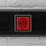 Розетка модульная, 2P+E, с з/ш, "Avanti", "Красный квадрат", 2 модуля