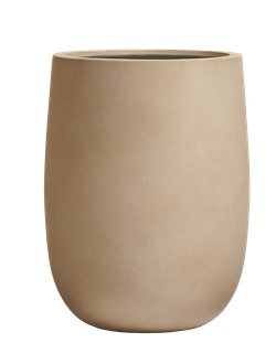 Кашпо TREEZ ERGO - Fine Rock - Высокая округлая чаша - Песок тёплый беж
