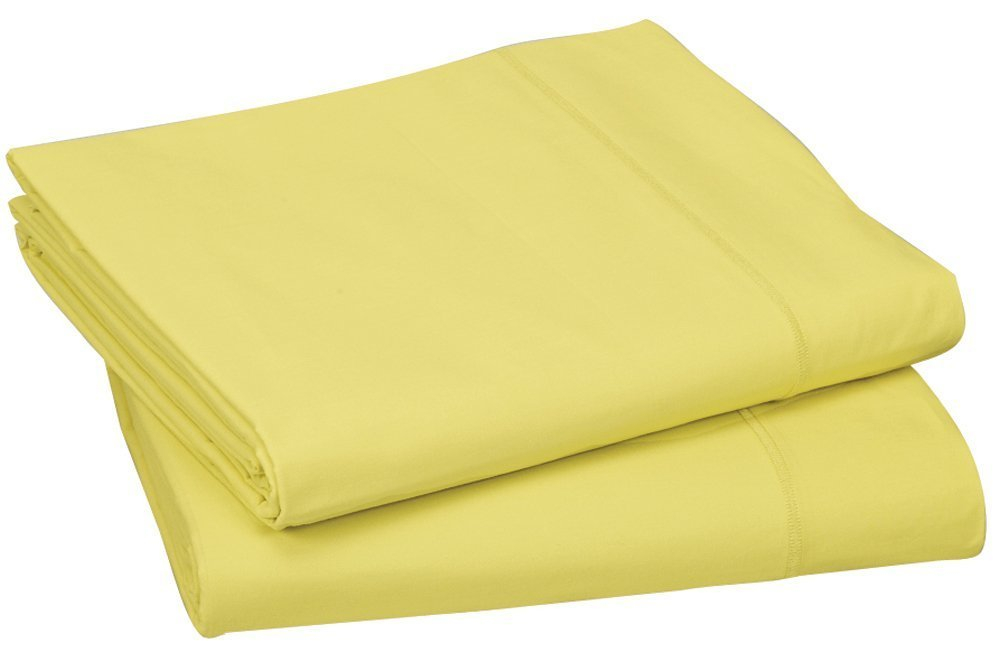 Простыня прямая 240x300 Blanc des Vosges перкаль лимонная Франция