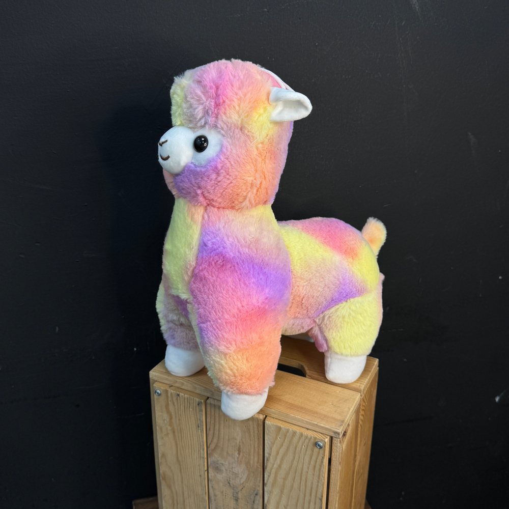 Лама плюшевая цветная