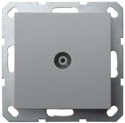 Розетка TV Φ9.5mm проходная с накладкой, цвет Алюминий