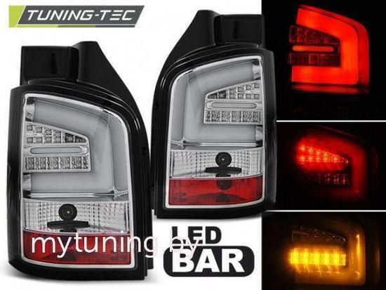 Задние фонари VW T5 chrome led bar