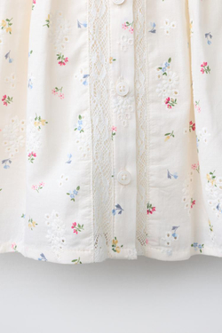 ZARA ТОП SCHIFFLY С КРУЖЕВОМ, ЭКРЮ