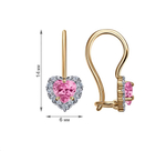 Серьги из серебра "Сердечко" роз
