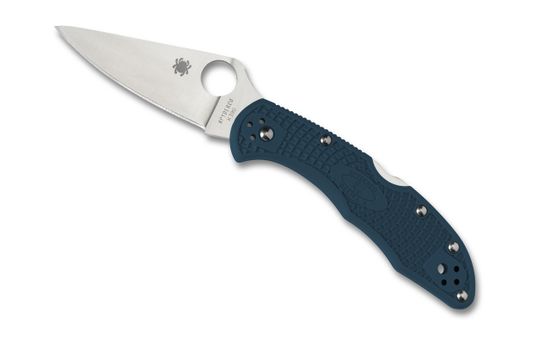 Складной нож Spyderco Delica Flat Ground Blue 11FPK390 c клинком из стали Bohler K390 Microclean, рукоять FRN
