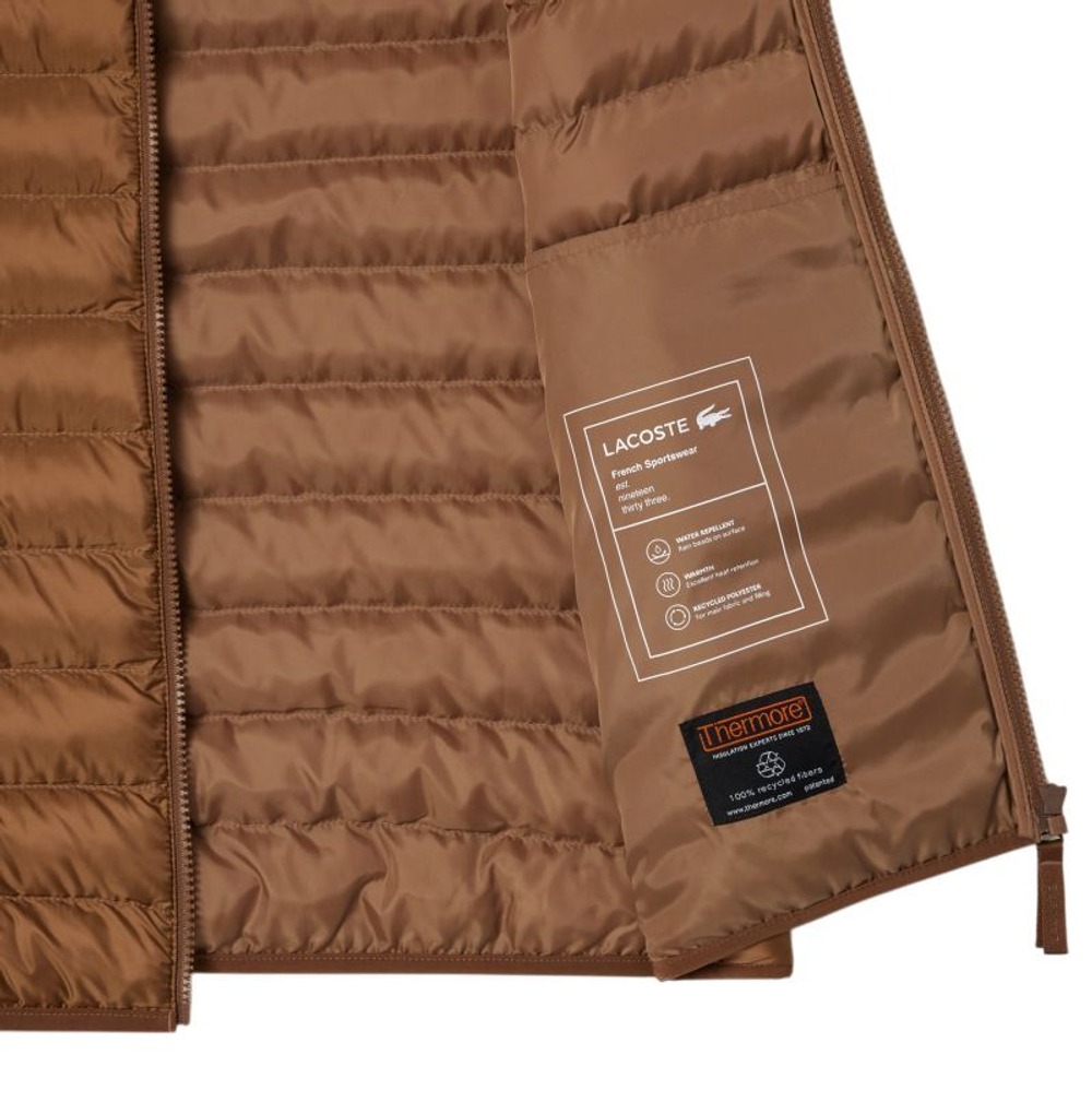 Теннисная жилетка Lacoste Water Repellent Puffed - light brown