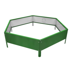 Клумба многоугольная оцинкованная с ножками 1 ярус RAL 6002 Зеленая листва