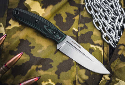 Туристичеcкий нож CityHunter Elmax Green-Black G10 Stonewash