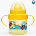 4701742 Поильник детский с твёрдым носиком «Фруктовая тусовка», с ручками, 150 мл, цвет оранж