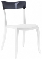 Стул пластиковый Papatya Hera-S, белый, дымчатый