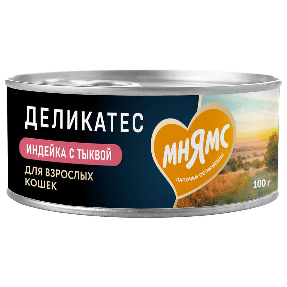 Консервы Мнямс Индейка с тыквой для кошек "Паштет по-оксфордски" 100 г