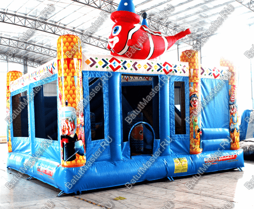 Коммерческий надувной батут "Рыбка-клоун" 5*5*5 м