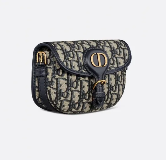 Сумка Dior Bobby синий жаккард Oblique