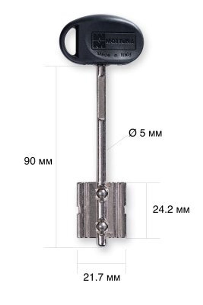 Заготовка сувальдного ключа 14165 Mottura My-Key J (90мм)