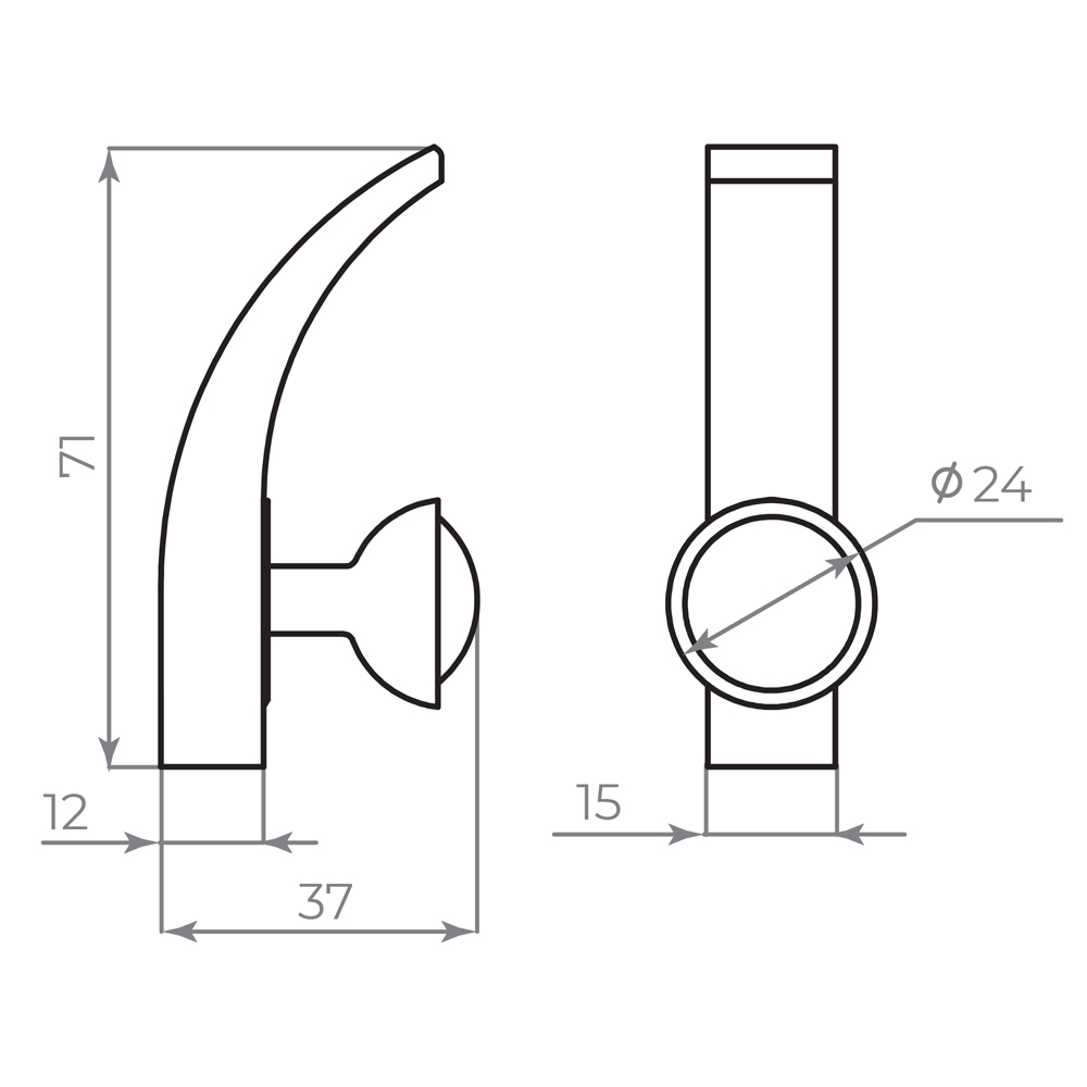 Крючок настенный MB-LM/K-004 BL черный