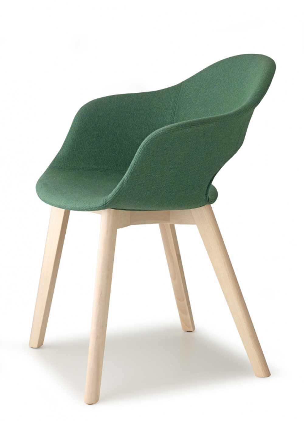 Кресло с обивкой Scab Design Natural Lady B Pop, отбеленный бук, зеленый