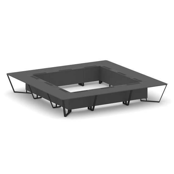 Steel Meet Стол переговорный квадратный KD-PR.B.SP-24K Антрацит/Металл Черный 4800*4800*750