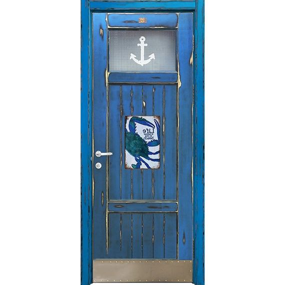 Фото межкомнатной двери Лофт Море остеклённая