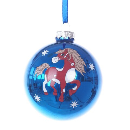 GAEM Украшение новогоднее "Шар с лошадкой", D 8 см, L8 W8 H9 см