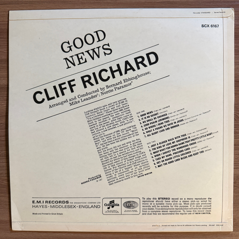 Виниловая пластинка Cliff Richard - Good News LP