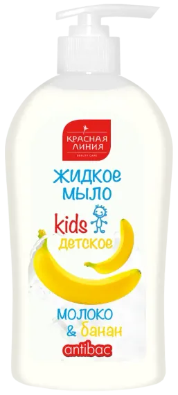 Жидкое мыло детское Красная Линия для рук Молоко и банан 500 г