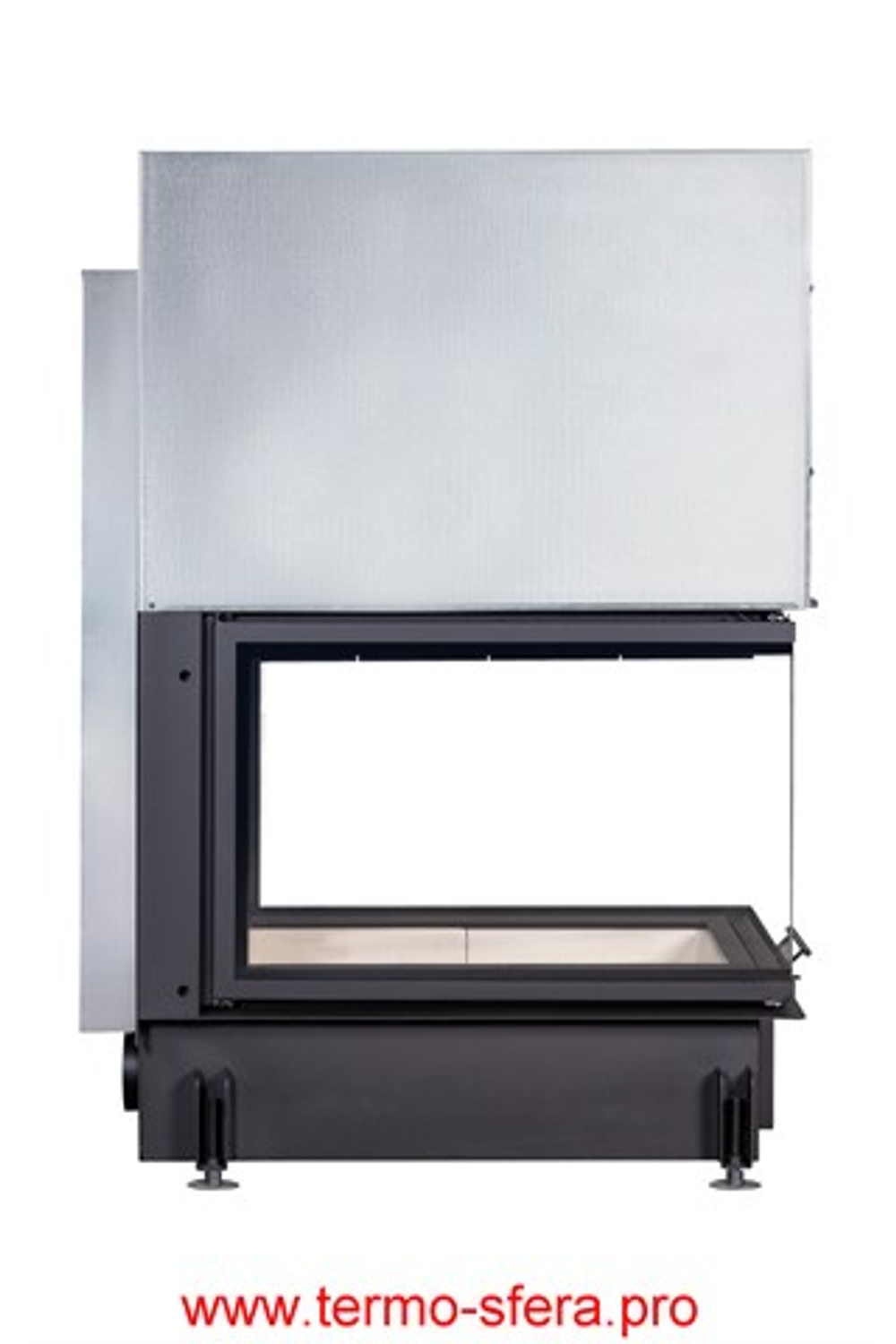 Каминная топка Экокамин ДЕЛЬТА 700 P три стекла подовое горение принтинг