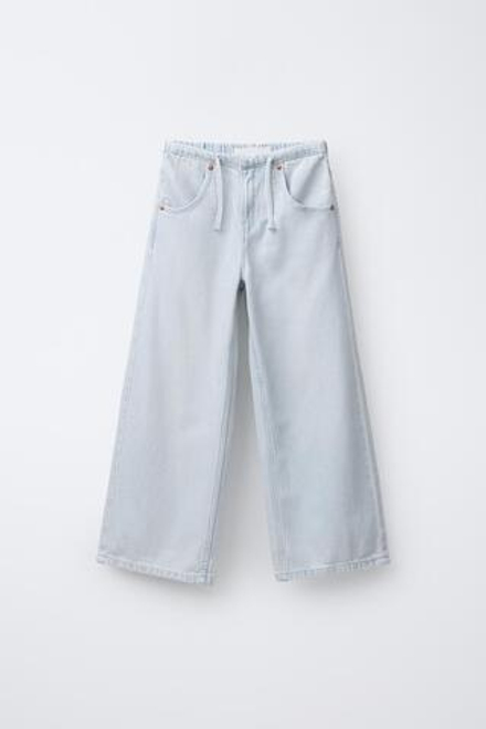 ZARA ДЖИНСЫ WIDE LEG, ГОЛУБОЙ