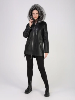 Дубленка зимняя натуральная с капюшоном