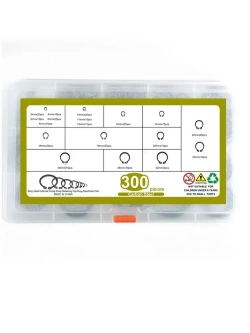 Стопорное кольцо из углеродистой стали, набор, 18 видов (размеров), 300 штук