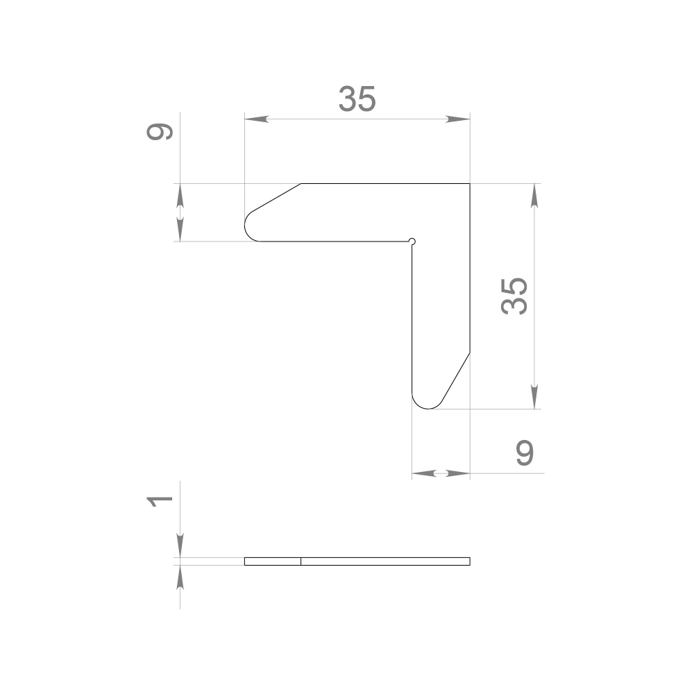 Крепежный уголок для короба  SWD.Scope 35/35/1 angle (2 pcs)