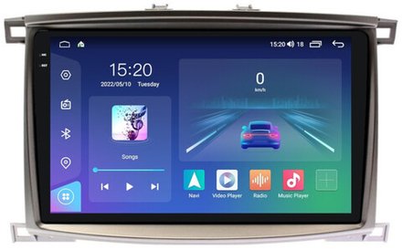 Магнитола для Toyota Land Cruiser 100 2002-2007, LX470 (экран климата внизу) - Parafar PF450U2K на Android 13, QLED+2K, ТОП процессор, 8Гб+128Гб, CarPlay, 4G SIM-слот